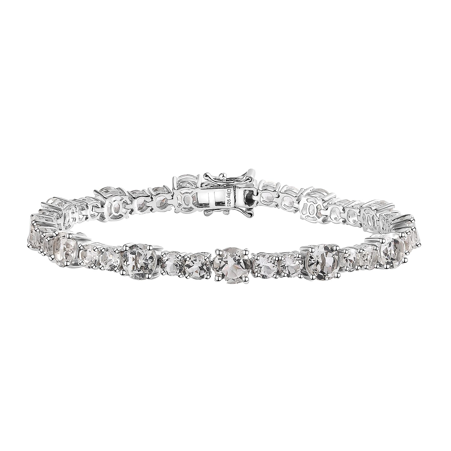 TLV White Topaz Bracelet in Platinum Over Sterling Silver (7.25 In) 19.90 ctw