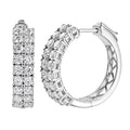 Moissanite 3.10 ctw Hoop Earrings in Platinum Over Sterling Silver - Sticky add to cart bar