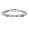 Moissanite 2 Row Tennis Bracelet in Platinum Over Sterling Silver (7.25 In) 9.60 ctw - Sticky add to cart bar