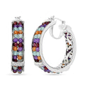 Karis Mozambique Garnet Hoop Earrings in Platinum Bond 15.00 ctw - Sticky add to cart bar
