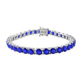 Tanzanian Blue Spinel (DF) Tennis Bracelet in Platinum Over Sterling Silver (6.50 In) 31.85 ctw - Sticky add to cart bar