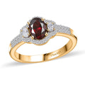 TLV Premium Anthill Garnet, Moissanite Ring in Vermeil YG Over Sterling Silver (Size 10.0) 1.35 ctw - Sticky add to cart bar