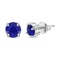 Vietnamese Cobalt Blue Spinel (DF) Solitaire Stud Earring in Platinum Over Sterling Silver 1.00 ctw - Sticky add to cart bar
