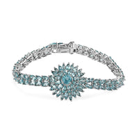 Betroka Blue Apatite 19.20 ctw Bracelet in Platinum Over Sterling Silver (7.25 In)