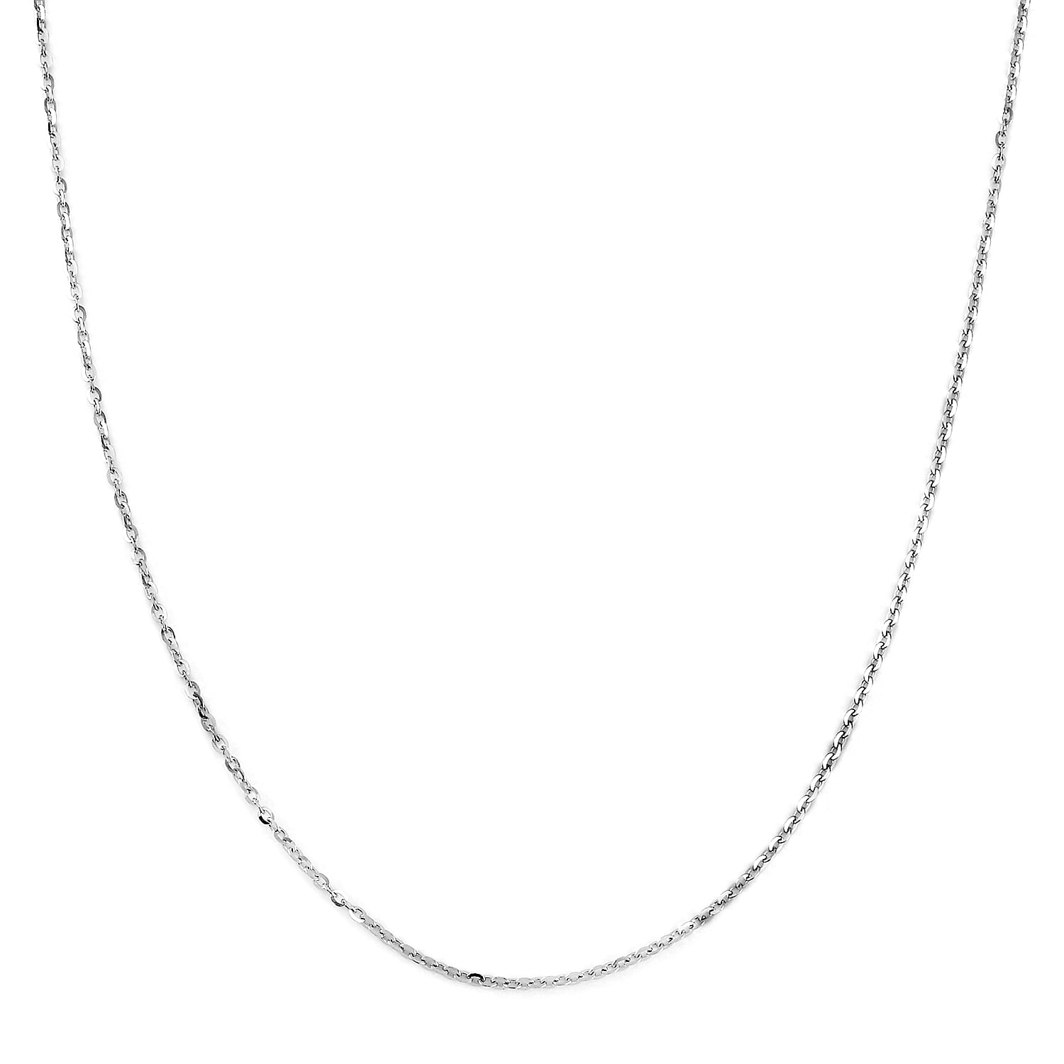 Rhodium Over Sterling Silver Link Chain Necklace 20 Inches 2.10 Grams