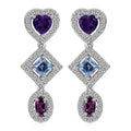 Multi Gemstone Earrings in Platinum Over Sterling Silver 3.35 ctw - Sticky add to cart bar