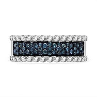 Blue Diamond (IR) Ring in Platinum Over Sterling Silver (Size 6.5) 0.50 ctw