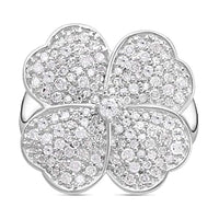 White Diamond 1.01 ctw Ring in Platinum Over Sterling Silver (Size 6.5) (6.55 g)