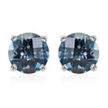 London Blue Topaz 5.00 ctw Solitaire Stud Earrings in Platinum Over Sterling Silver - Sticky add to cart bar