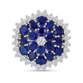 Masoala Sapphire (D), White Zircon Ring in Platinum Over Sterling Silver (Size 10.0) 6.10 ctw - Sticky add to cart bar