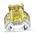 Karis Lemon Quartz Ring in Platinum Bond (Size 10.0) 22.60 ctw - Sticky add to cart bar