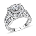 NY Closeout 14K White Gold Diamond G-H I1 Halo Bridge Ring 7.85 Grams 3.10 ctw - Sticky add to cart bar