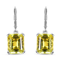 Karis Lemon Quartz Lever Back Earrings in Platinum Bond 12.10 ctw