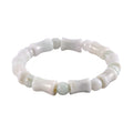 Natural Jade Bamboo Carved Stretch Bracelet 150.00 ctw - Sticky add to cart bar