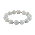 Natural Jade 210.00 ctw Stretch Bracelet in 14K Yellow Gold Over Sterling Silver - Sticky add to cart bar