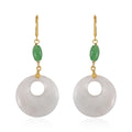 Natural Jade and Green Jade (D) 72.35 ctw Earrings in 14K Yellow Gold Over Sterling Silver - Sticky add to cart bar