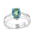 Premium Peacock Quartz Solitaire Ring in Platinum Over Sterling Silver (Size 10.0) 1.50 ctw - Sticky add to cart bar