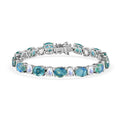 Epic Deal Premium Peacock Quartz, Rainbow Moonstone Tennis Bracelet in Platinum Over Sterling Silver (6.50 In) 23.85 ctw - Sticky add to cart bar