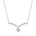Moissanite Drop Necklace 18-20 Inches in Platinum Over Sterling Silver 1.60 ctw - Sticky add to cart bar