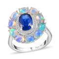 Premium Kashmir Kyanite, Multi Gemstone Ring in Platinum Over Sterling Silver (Size 10.0) 2.75 ctw - Sticky add to cart bar