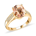 Certified & Appraised Luxoro 14K Yellow Gold AAA Marropino Morganite and G-H I2 Diamond Ring 2.50 ctw - Sticky add to cart bar