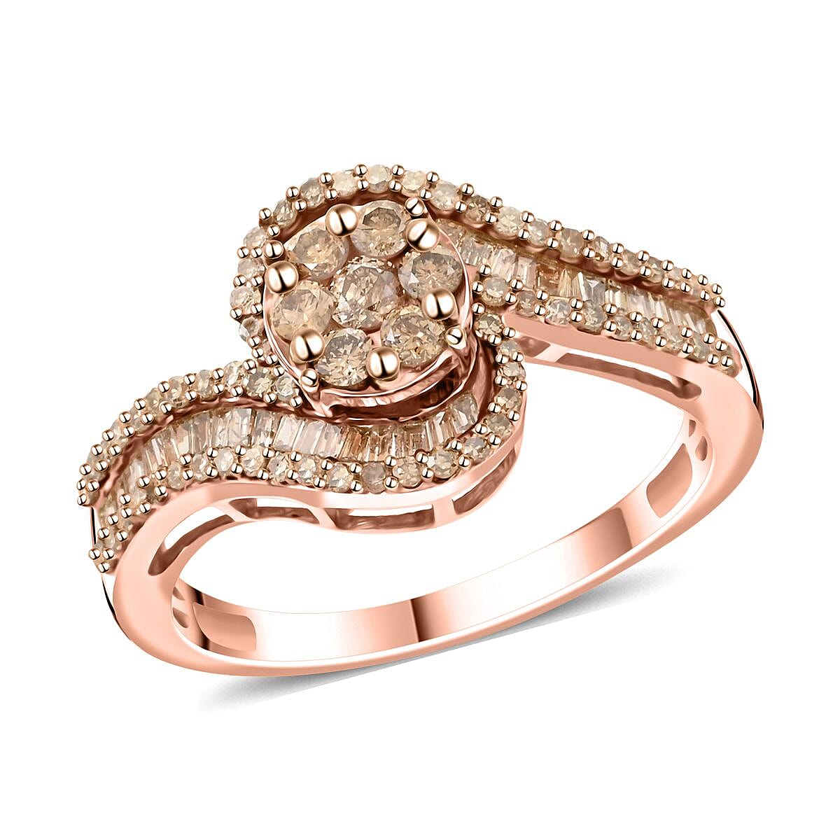 Natural Champagne Diamond Infinity Swirl Ring