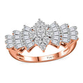Moissanite Ballerina Ring in Vermeil RG Over Sterling Silver (Size 7.0) (Del. in 10-15 Days) - Sticky add to cart bar
