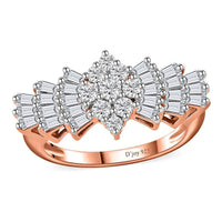 Moissanite Ballerina Ring in Vermeil RG Over Sterling Silver (Size 7.0) (Del. in 10-15 Days)