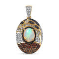 Ethiopian Welo Opal and Multi Gemstone Pendant without Chain in Vermeil Yellow Gold Over Sterling Silver 4.70 ctw - Sticky add to cart bar