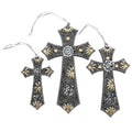 Set of 3 Beaded Cross Hanging - Black (8", 6" and 5") - Sticky add to cart bar