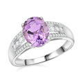 TLV Birthday Deal Uruguayan Amethyst, Moissanite Ring in Platinum Over Sterling Silver (Size 10.0) 2.60 ctw - Sticky add to cart bar