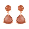 D'Joy Peach Moonstone 13.90 ctw Drop Earrings in Vermeil Rose Gold Over Sterling Silver - Sticky add to cart bar