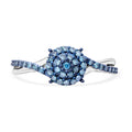Blue Diamond Ring in Platinum Over Sterling Silver (Size 10.0) 0.33 ctw - Sticky add to cart bar
