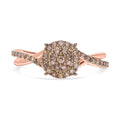 Natural Champagne Diamond Ring in Vermeil Rose Gold Over Sterling Silver (Size 10.0) 0.33 ctw - Sticky add to cart bar
