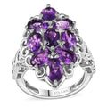 Karis African Amethyst Elongated Ring in Platinum Bond (Size 10.0) 3.85 ctw - Sticky add to cart bar