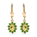 Sunfire Beryl and Chrome Diopside Lever Back Earrings in Vermeil Yellow Gold Over Sterling Silver 1.60 ctw - Sticky add to cart bar