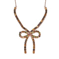 D'Joy Multi-Tourmaline Bowknot Necklace 18-20 Inches in Vermeil Rose Gold Over Sterling Silver 10.00 ctw - Sticky add to cart bar