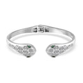 Simulated Diamond Cuff Bracelet in Platinum Over Copper (7.00 In) 0.20 ctw - Sticky add to cart bar