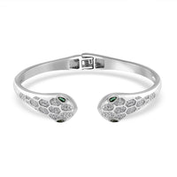 Simulated Diamond Cuff Bracelet in Platinum Over Copper (7.00 In) 0.20 ctw
