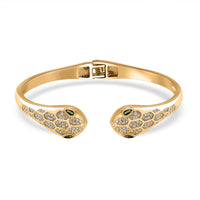 Simulated Diamond Cuff Bracelet in Platinum Over Copper (7.00 In) 0.20 ctw