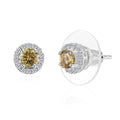 Brazilian Sunfire Beryl and White Zircon Stud Earrings in Platinum Over Sterling Silver 0.80 ctw - Sticky add to cart bar