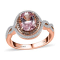 Luxoro 14K Rose Gold AAA Pink Morganite, Natural Champagne and White Diamond (I2) (0.45 cts) Ring (Size 6.0) (5.50 g) 2.75 ctw - Sticky add to cart bar