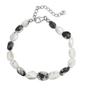 White Buffalo Beaded Bracelet in Rhodium Over Sterling Silver (7.25-9.25In) 50.00 ctw - Sticky add to cart bar