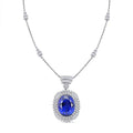 Chairman Vault Collection Certified & Appraised Rhapsody 950 Platinum AAAA Tanzanite and E-F VS Diamond Necklace 18 Inches 26.75 Grams 35.06 ctw - Sticky add to cart bar