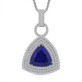 Chairman Vault Collection Certified & Appraised Rhapsody 950 Platinum AAAA Tanzanite and E-F VS Diamond Pendant Necklace 18 Inches 30.12 Grams 24.39 ctw - Sticky add to cart bar