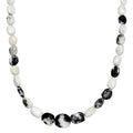 White Buffalo Beaded Necklace 18-20 Inches in Rhodium Over Sterling Silver 150.00 ctw - Sticky add to cart bar