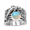Artisan Crafted Premium Ethiopian Welo Opal Ring in Black Oxidized Sterling Silver (Size 10.0) 0.90 ctw - Sticky add to cart bar