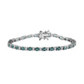 Indian Ocean Apatite and Moissanite Bracelet in Platinum Over Sterling Silver (7.25 In) 5.60 ctw - Sticky add to cart bar