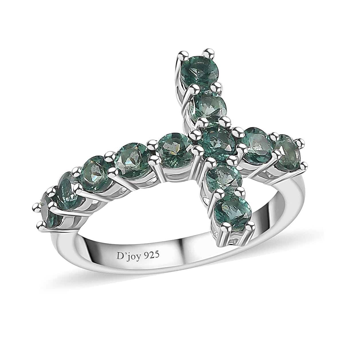 Premium Indian Ocean Apatite Ring in Platinum Over Sterling Silver (Size 10.0) 1.60 ctw