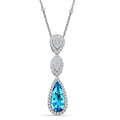 Chairman Vault Collection Certified & Appraised Rhapsody 950 Platinum AAAA Santa Maria Aquamarine and E-F VS Diamond Drop Necklace 18 Inches 20.21 Grams 7.25 ctw - Sticky add to cart bar